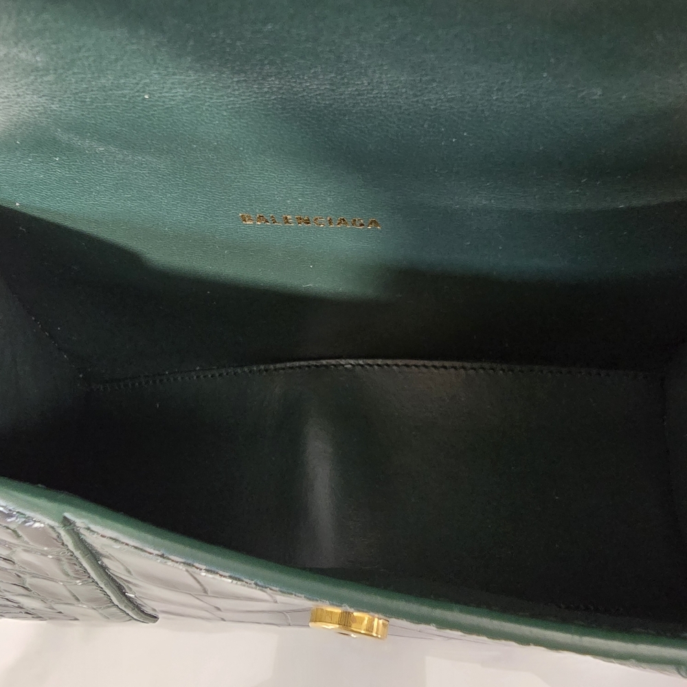 Balenciaga Green Crocodile-Embossed Handbag - Picture 9 of 11